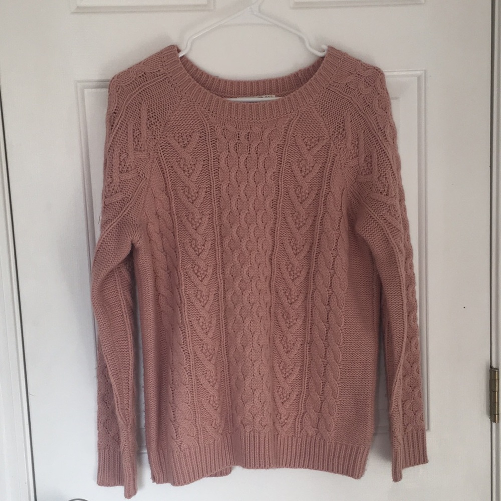 Forever21 Dusty Pink Cable Knit Sweater